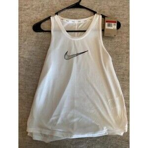 Girl's Nike XL Dri-FIT One Training Tank White and Black 13-15 year olds